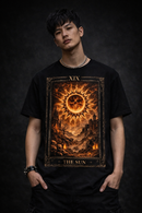 Young Savage Tarot Series Number 19 The Sun Goth Punk Alternative Black Cotton T-Shirt