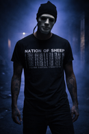 Nation Of Sheep Barbed Wire Bare Code Goth Punk Black Cotton T-Shirt