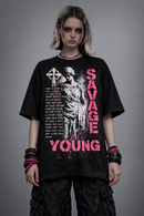 Gothic Angel Statue T-Shirt – Dark Grunge Streetwear, Graphic Tee, Alt Punk Unisex T-Shirt