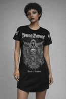 Women's Goth Punk Blessed in Blasphemy T-Shirt Dress
