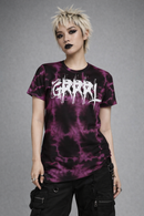 Women's Tie Dye Print Riot Grrrl T-Shirt
