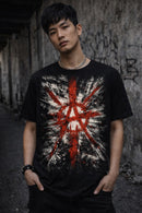 Goth Punk Alternative Union Jack Anarchy Black Cotton T-Shirt
