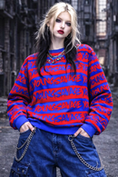 Young Savage Electric Blue & Red Alternative Punk Urban Sweatshirt