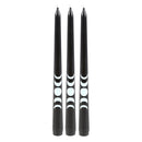 Gothic Magic Set of 3 Black Magic Moon Phase Taper Candles