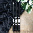Gothic Magic Set of 3 Black Magic Moon Phase Taper Candles