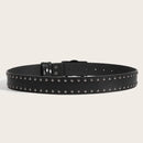 Goth Punk Emo Unisex Black Skull (See No Hear No Speak No Evil) Buckle Riveted Belt