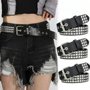 Punk Goth Square Metal Pyramid Studded Unisex Belt
