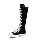 Goth Punk Alternative Emo Canvas High Top Lace Up Zipper Women's Flat Boots Shoes