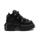 Punk Goth Women's Lace-up Platform Shoes Woman  Metal Decor Boot Shoes