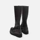 Goth Punk Knee High Platform Wedge Black Women's Boots