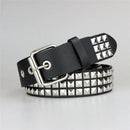 Punk Goth Square Metal Pyramid Studded Unisex Belt