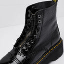 Women's Martin style boots leather platform boots motorcycle shoes front zipper light bottom punk comfortable winter boots.