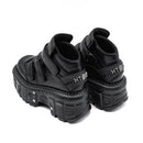 Goth Punk Platform Wedge High Heel Women's Metal Decor Shoes