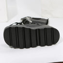 Goth Punk Emo Platform Wedge Rivet Buckle Strap Combat Black Women's Boots