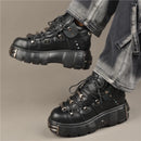 Women's Runway Platform Metal Rivets Chunky Gothic Punk Boots Shoes