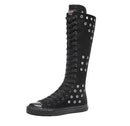 Goth Punk Alternative Emo Canvas High Top Lace Up Zipper Women's Flat Boots Shoes