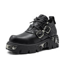 Dark Punk Style Women's Gothic Metal Niche Low Top Platform Boots Shoes