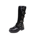 Goth Punk Motorcycle Platform Knee High Black Brown Women's Boots