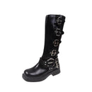 Goth Punk Motorcycle Platform Knee High Black Brown Women's Boots