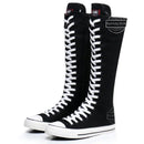 Goth Punk Alternative Emo Canvas High Top Lace Up Zipper Women's Flat Boots Shoes