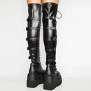Over-the-knee Wedges  Cosplay High Platform  New High Heel Goth Punk Black Boots