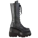 Women's Punk Goth Combat Military Short Black Platform Boots