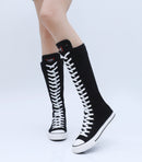 Goth Punk Alternative Emo Canvas High Top Lace Up Zipper Women's Flat Boots Shoes
