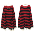Striped Thin Streetwear Punk Gothic Hollow Out Hole Broken Jumper Long Unisex Sweater