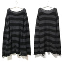 Striped Thin Streetwear Punk Gothic Hollow Out Hole Broken Jumper Long Unisex Sweater