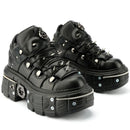 Women's Runway Platform Metal Rivets Chunky Gothic Punk Boots Shoes