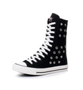 Goth Punk Alternative Emo Canvas High Top Lace Up Zipper Women's Flat Boots Shoes
