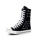 Goth Punk Alternative Emo Canvas High Top Lace Up Zipper Women's Flat Boots Shoes