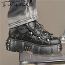 Women's Runway Platform Metal Rivets Chunky Gothic Punk Boots Shoes