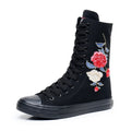 Goth Punk Alternative Emo Canvas High Top Lace Up Zipper Women's Flat Boots Shoes