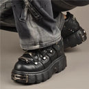 Women's Runway Platform Metal Rivets Chunky Gothic Punk Boots Shoes