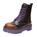 Goth Punk Alternative Ankle Motorcycle Purple & Black Boots