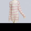Striped Thin Streetwear Punk Gothic Hollow Out Hole Broken Jumper Long Unisex Sweater