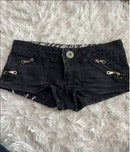 Punk Goth Union Jack British Flag Style Slim Women's Denim Shorts