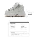 Punk Goth Women's Lace-up Platform Shoes Woman  Metal Decor Boot Shoes