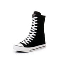 Goth Punk Alternative Emo Canvas High Top Lace Up Zipper Women's Flat Boots Shoes