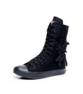 Goth Punk Alternative Emo Canvas High Top Lace Up Zipper Women's Flat Boots Shoes