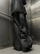 Baggy Flared Jeans  Y2K Splicing Embroidery Pattern Hip Hop Gothic Streetwear Unisex Casual Wide Leg Jeans Pants