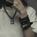 Goth Emo Punk Unisex Spiked Rivets Wristbands Bracelets