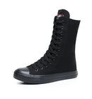 Goth Punk Alternative Emo Canvas High Top Lace Up Zipper Women's Flat Boots Shoes
