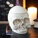 White Skull Weathered Oil Burner and Wax Warmer