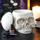 White Skull Weathered Oil Burner and Wax Warmer
