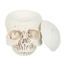 White Skull Weathered Oil Burner and Wax Warmer