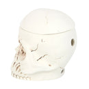 White Skull Weathered Oil Burner and Wax Warmer