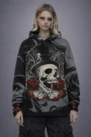 Young Savage Mad Hatter Skull Women's Goth Punk Hoodie