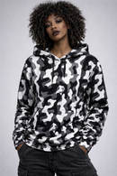 Young Savage Urban Black White Streetwear Camouflage Hoodie